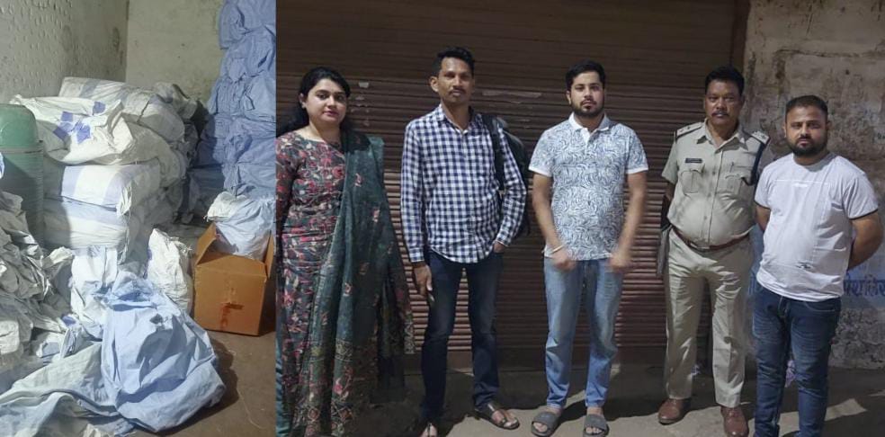 89 बोरा पान मसाला का भंडारण मिलने पर खाद्य सुरक्षा विभाग ने गोडाउन किया सील