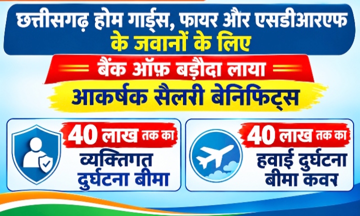 छत्तीसगढ़ होम गार्ड्स, फायर और एसडीआरएफ के जवानों के लिए बैंक ऑफ़ बड़ौदा लाया आकर्षक सैलरी बेनिफिट्स