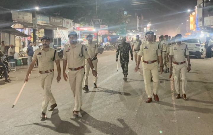 गंडई और नर्मदा क्षेत्र में कॉम्बिंग गस्त और विजिबल पुलिसिंग