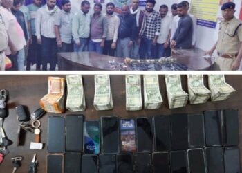 रिसॉर्ट में जुआ खेलते 16 जुआड़ी गिरफ्तार, नगद 3.59 लाख रुपए सहित 25 लाख से अधिक की सामग्री जप्त