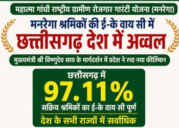 मनरेगा श्रमिकों की ई- केवायसी में छत्तीसगढ़ देश में अव्वल, कई बड़े राज्यों को पछाड़ा