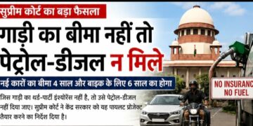 सुप्रीम कोर्ट का बड़ा निर्देश: बिना बीमा वाले वाहनों को पेट्रोल-डीजल देने पर लगेगी रोक, केंद्र को पायलट प्रोजेक्ट तैयार करने के निर्देश