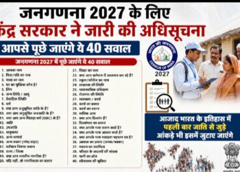 जनगणना 2027 के लिए केंद्र सरकार ने जारी की अधिसूचना, आपसे पूछे जाएंगे ये 40 सवाल