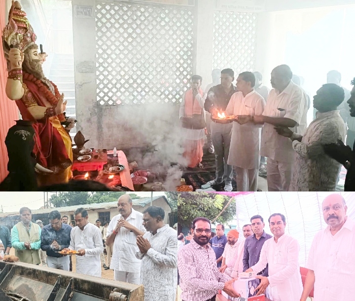 नगर निगम भिलाई-चरौदा में विधि-विधान से हुई भगवान विश्वकर्मा जी की पूजा, श्रमवीरों का हुआ सम्मान