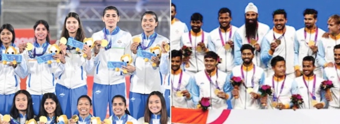 44 साल में पहली बार भारतीय पुरुष और महिला हॉकी टीमों ने एक साथ एशियाड में जीता सोना, ओलंपिक कोटा भी मिला