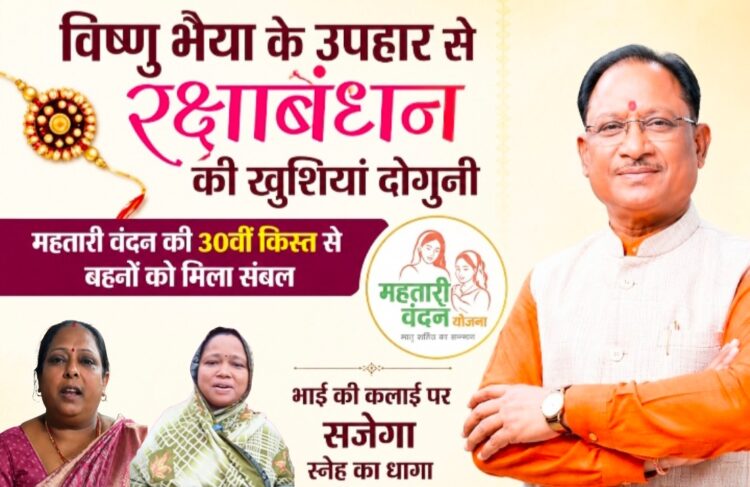 विष्णु भैया के उपहार से रक्षाबंधन की खुशियां दोगुनी, महतारी वंदन की 30वीं किस्त से बहनों को मिला संबल